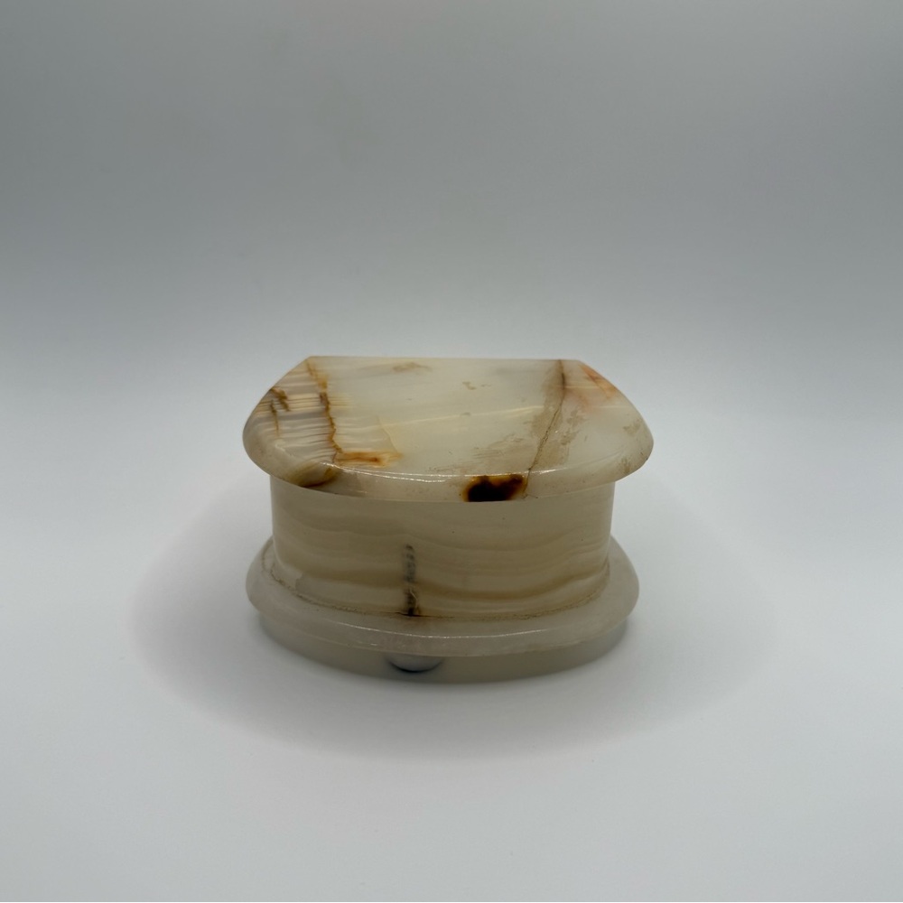 Vintage Onyx Marble Trinket Box Jewelry Box